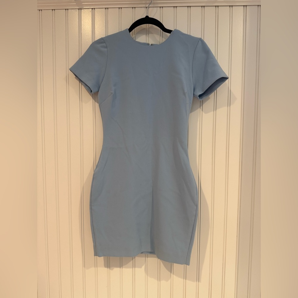 Likely Blue Sheath Dress Crew Neck Work Style